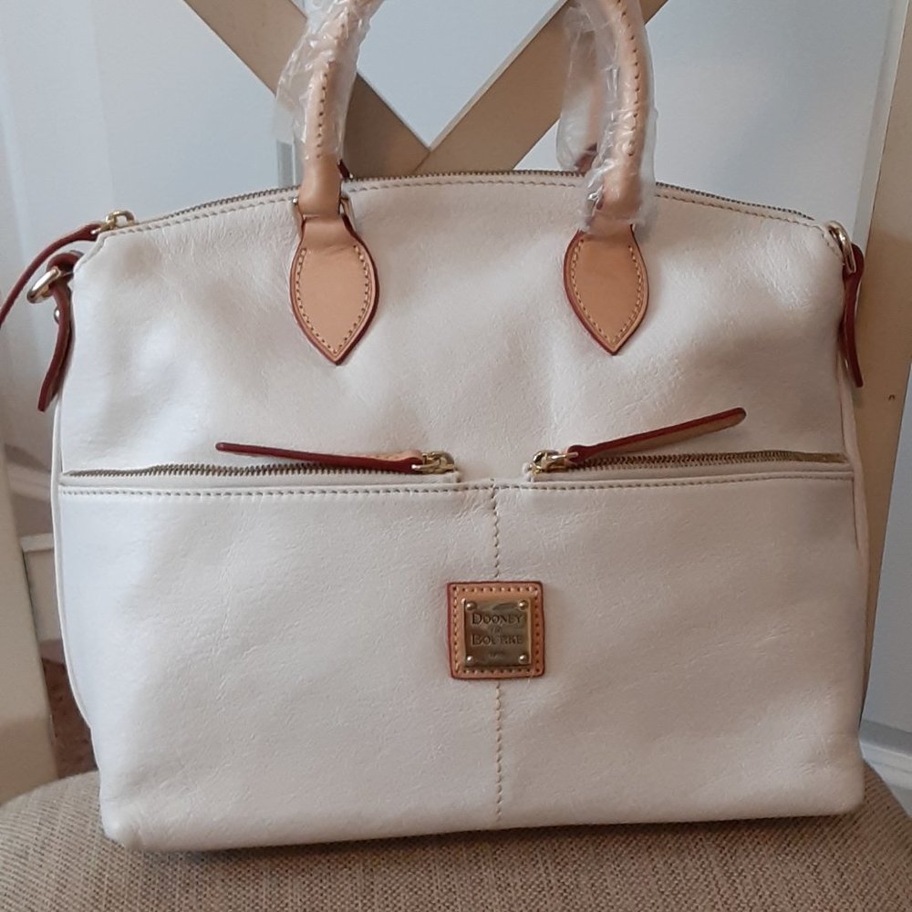 Vintage Leather Satchel with Accessories